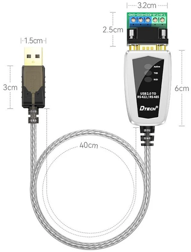 Main image of DTECH DT-5119 0.5m USB To RS485/422 Industrial Converter Serial Line Communication Adapter