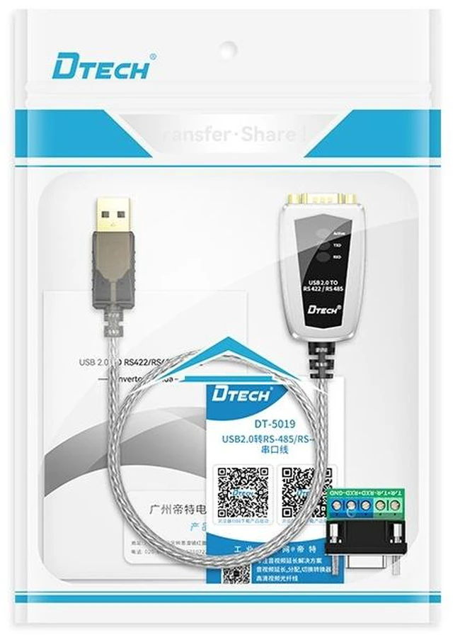 Alt view image 2 of 6 - DTECH DT-5119 0.5m USB To RS485/422 Industrial Converter Serial Line Communication Adapter