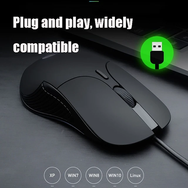 Alt view image 5 of 7 - Inphic PB1 Business Office Mute Gaming Wired Mouse, Cable Length: 1.5m, Colour: Classic Back Breathing Light Classic Back Breathing Light