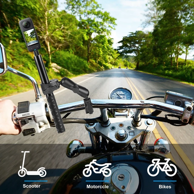 Alt view image 5 of 13 - PULUZ Motorcycle Dualheads Crab Clamp Action Camera Handlebar Fixed Mount(Black)