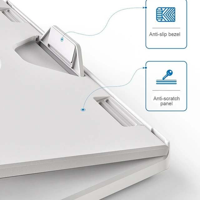 Alt view image 5 of 13 - Multifunctional Folding Notebook Stand Monitor Increase Rack, Colour: Tripod (White) Tripod (White)