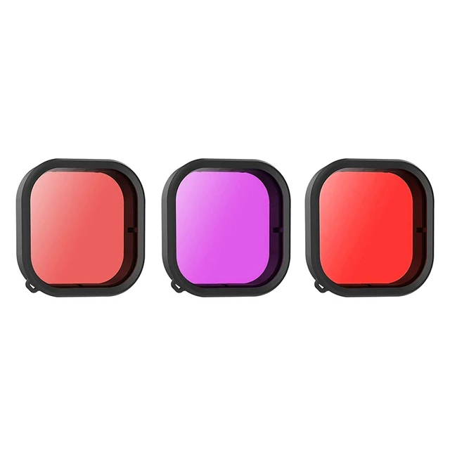 Alt view image 2 of 4 - PULUZ Square Housing Diving Color Lens Filter For GoPro HERO13 Black /12 Black /11 Black /10 Black /9 Black, Only for PU527 Diving Case (Pink)
