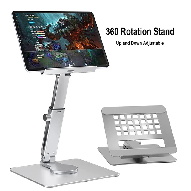 Alt view image 2 of 4 - JUNDNE H06 Desktop Folding Phone Stand Portable Telescopic Rotary Tablet Stand(Deep Grey)
