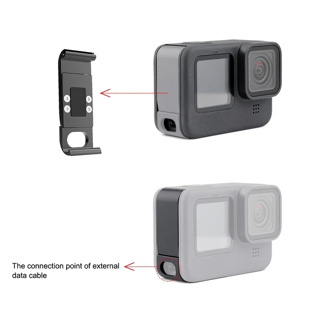 Alt view image 5 of 5 - PULUZ Metal Battery Side Interface Cover for GoPro HERO13 Black /12 Black /11 Black /10 Black /9 Black (Red)