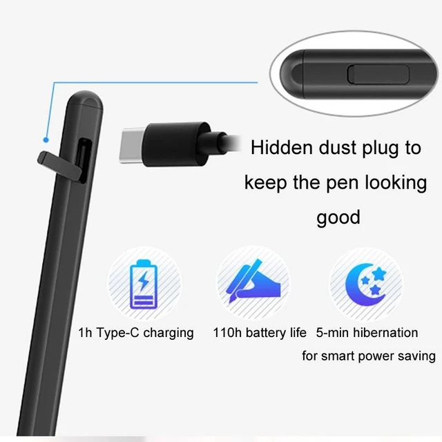 Alt view image 5 of 7 - Tablet Stylus Pen USI2.0 Protocol Pen Stylus Anti False Touch (Gray)
