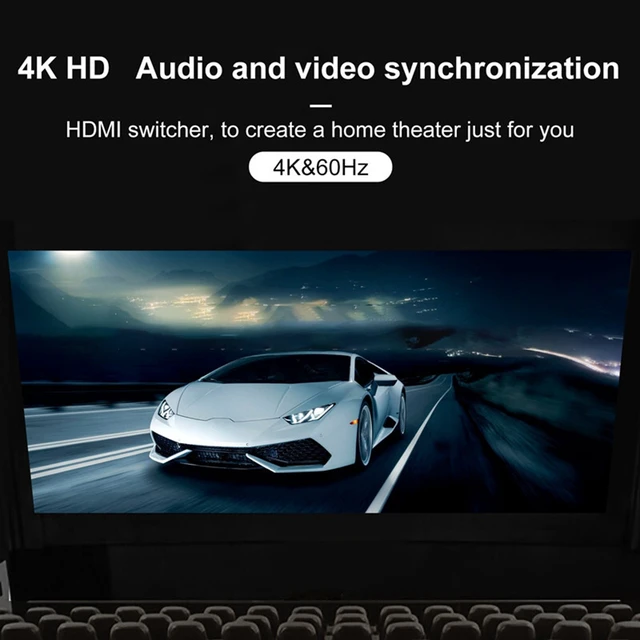 Alt view image 3 of 5 - 3 x 1 4K 60Hz HDMI Bi-Direction Switcher with Pigtail HDMI Cable