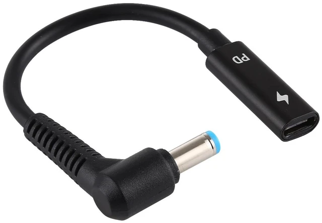 Alt view image 2 of 3 - DP 5.5 x 1.7mm to Type-C Female Power Adapter Charger Cable (Black)