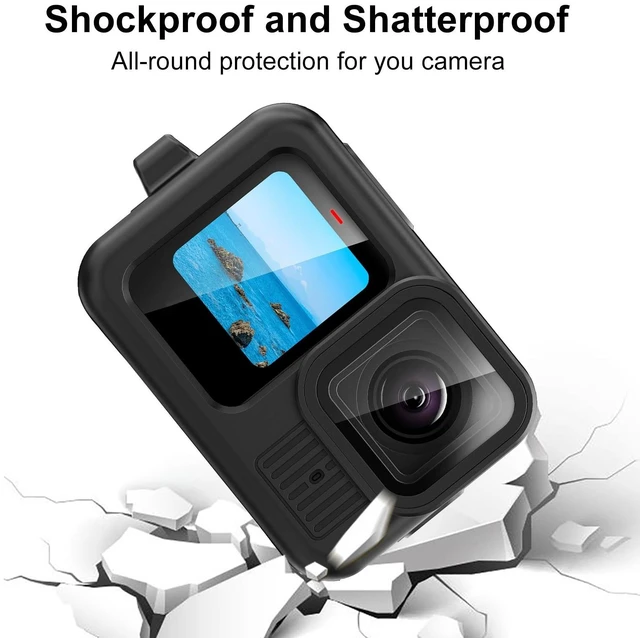 Alt view image 5 of 7 - For GoPro HERO13 Black PULUZ Silicone Protective Case Side Interface Cover with Wrist Strap & Lens Cover (Black)