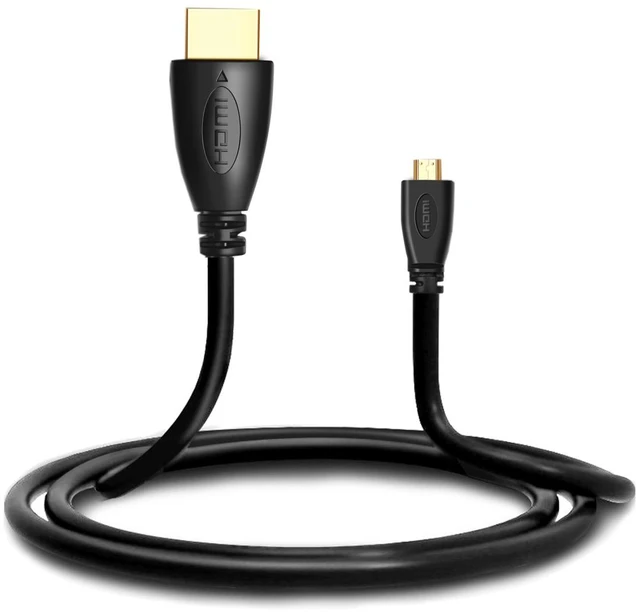 Alt view image 2 of 7 - 1.5m Gold Plated 3D 1080P Micro HDMI Male to HDMI Male cable for Mobile Phone, Cameras, GoPro