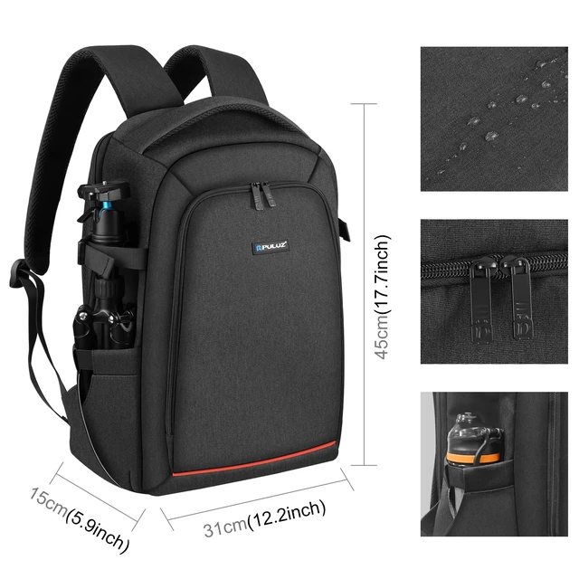 Alt view image 2 of 7 - PULUZ Outdoor Portable Waterproof Scratch-proof Dual Shoulders Backpack Handheld PTZ Stabilizer Camera Bag with Rain Cover for Digital Camera, DJI Ronin-SC / Ronin-S (Black)