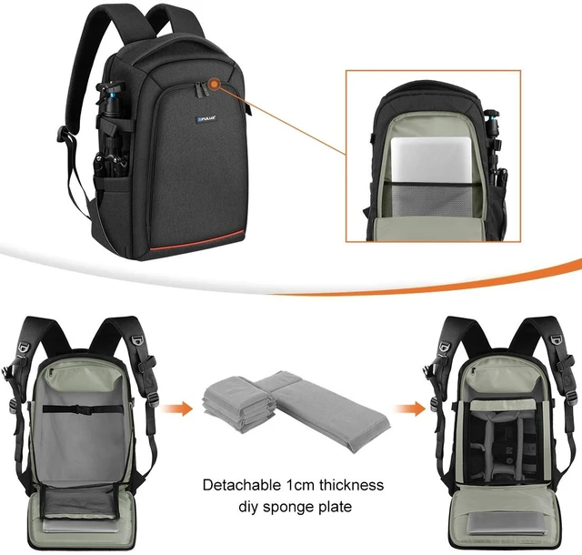 Alt view image 5 of 7 - PULUZ Outdoor Portable Waterproof Scratch-proof Dual Shoulders Backpack Handheld PTZ Stabilizer Camera Bag with Rain Cover for Digital Camera, DJI Ronin-SC / Ronin-S (Black)