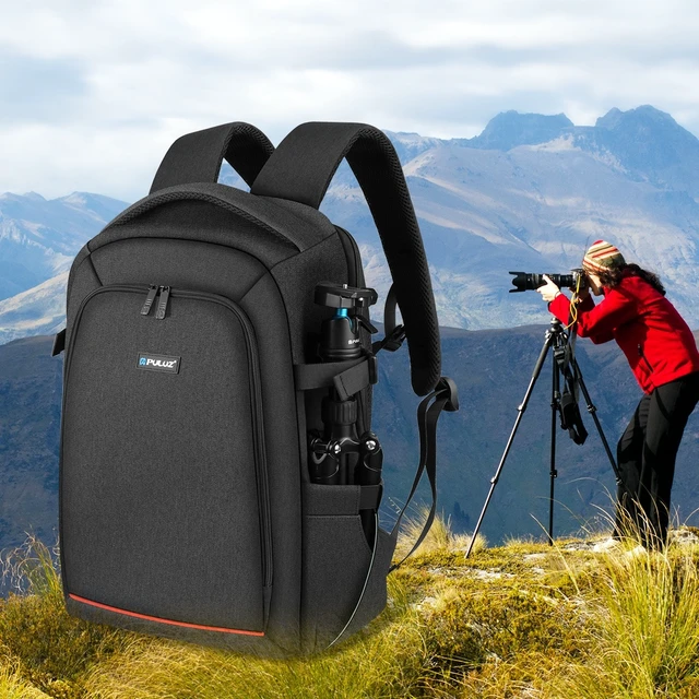 Alt view image 7 of 7 - PULUZ Outdoor Portable Waterproof Scratch-proof Dual Shoulders Backpack Handheld PTZ Stabilizer Camera Bag with Rain Cover for Digital Camera, DJI Ronin-SC / Ronin-S (Black)