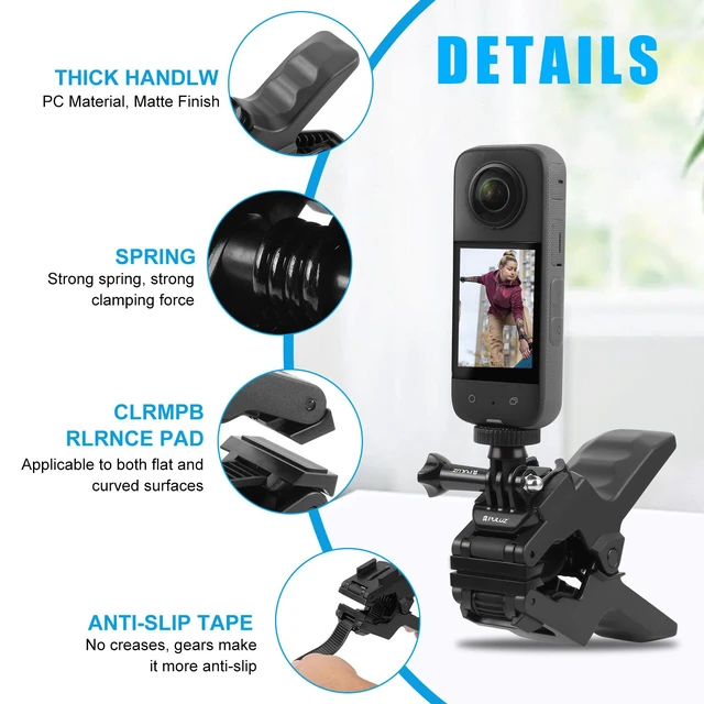 Alt view image 4 of 7 - PULUZ Action Sports Cameras Jaws Flex Clamp Mount with Phone Clamp (Black)