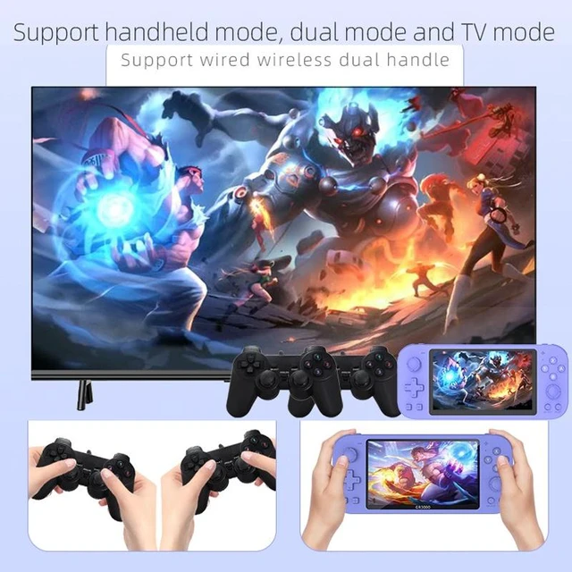 Alt view image 7 of 7 - RG3000 Handheld Game Console Support Double Handle Mini Game Console RG3000 Gray (Gray)