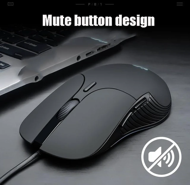 Alt view image 6 of 7 - Inphic PB1 Business Office Mute Macro Definition Gaming Wired Mouse, Cable Length: 1.5m, Colour: Matte White Breathing Light Matte White Breathing Light