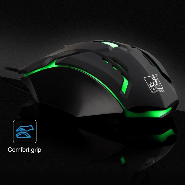 Alt view image 4 of 6 - K2 USB LED Backlight 1600DPI Three-speed Adjustable Wired Optical Gaming Mouse, Length: 1.3m