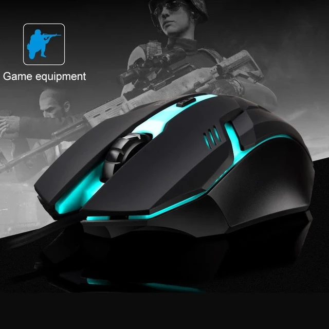 Alt view image 5 of 6 - K2 USB LED Backlight 1600DPI Three-speed Adjustable Wired Optical Gaming Mouse, Length: 1.3m