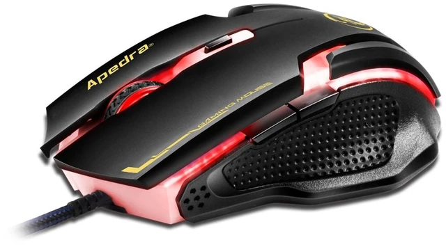 Main image of Apedra iMICE A9 High Precision Gaming Mouse LED four color controlled breathing light USB 6 Buttons 3200 DPI Wired Optical Gaming Mouse for Computer PC Laptop(Black)