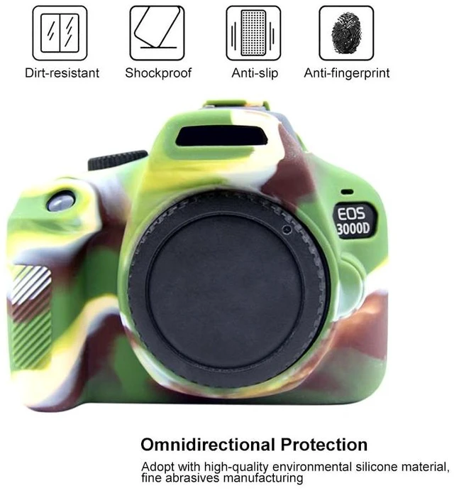 Alt view image 3 of 5 - PULUZ Soft Silicone Protective Case for Canon EOS 3000D / 4000D(Camouflage)