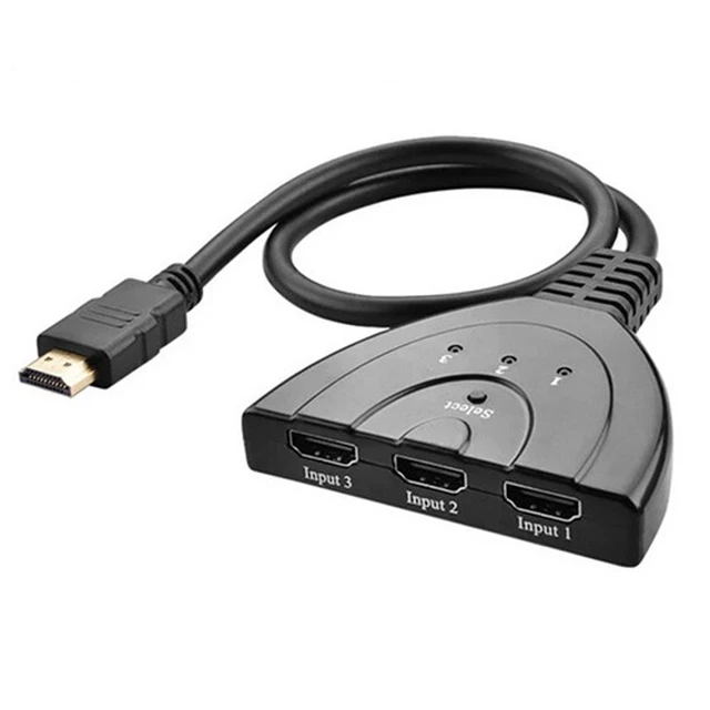 Main image of 3x1 Pigtail HDMI Switcher Up to 1080P (Gold Plated)(Black)