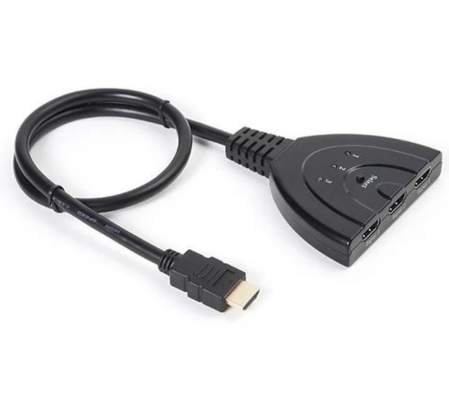 Alt view image 2 of 4 - 3x1 Pigtail HDMI Switcher Up to 1080P (Gold Plated)(Black)
