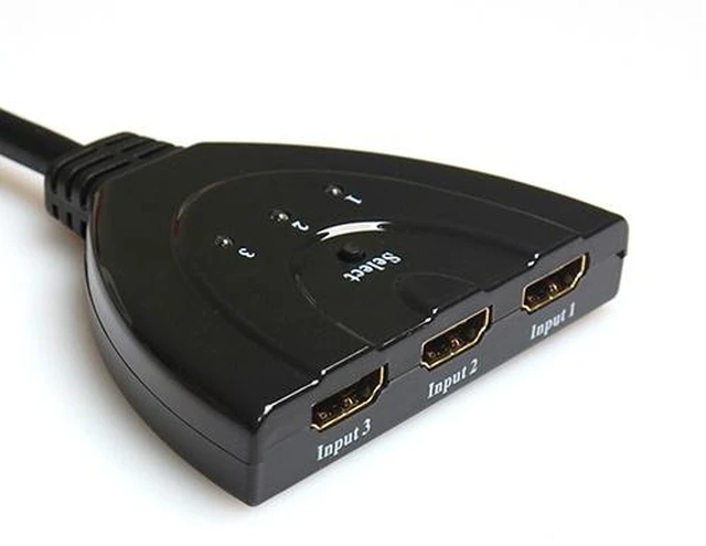Alt view image 3 of 4 - 3x1 Pigtail HDMI Switcher Up to 1080P (Gold Plated)(Black)