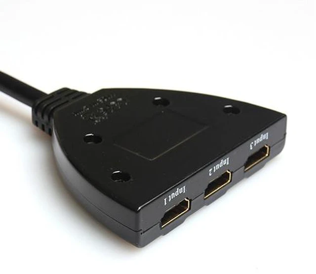 Alt view image 4 of 4 - 3x1 Pigtail HDMI Switcher Up to 1080P (Gold Plated)(Black)
