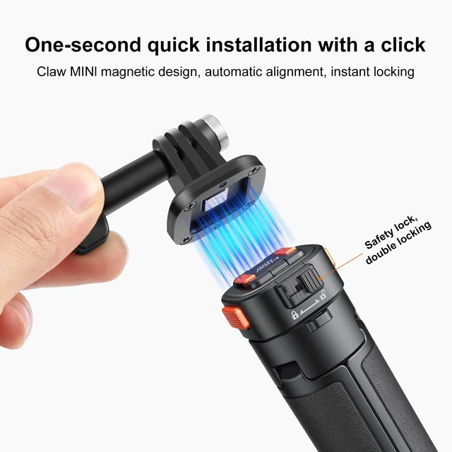 Alt view image 4 of 7 - PULUZ Mini Magnetic Quick Release Selfie Stick Tripod (Black)