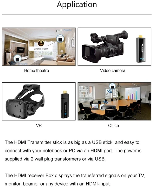 Alt view image 3 of 5 - Measy W2H Nano 1080P HDMI 1.4 3D Wireless HDMI Audio Video Transmitter Receiver Extender, Transmission Distance: 30m, AU Plug
