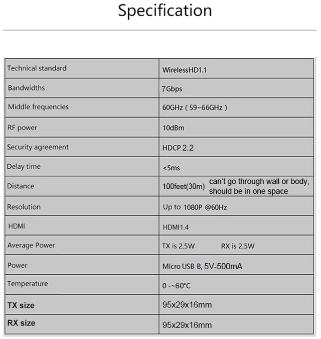 Alt view image 5 of 5 - Measy W2H Nano 1080P HDMI 1.4 3D Wireless HDMI Audio Video Transmitter Receiver Extender, Transmission Distance: 30m, AU Plug