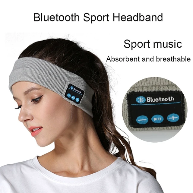 Alt view image 3 of 7 - My-Call Bluetooth V5.0 Headsfree Sport Headband Music Headwear for iPhone 6 & 6s / iPhone 5 & 5S / iPhone 4 & 4S and Other Bluetooth Devices (Grey)