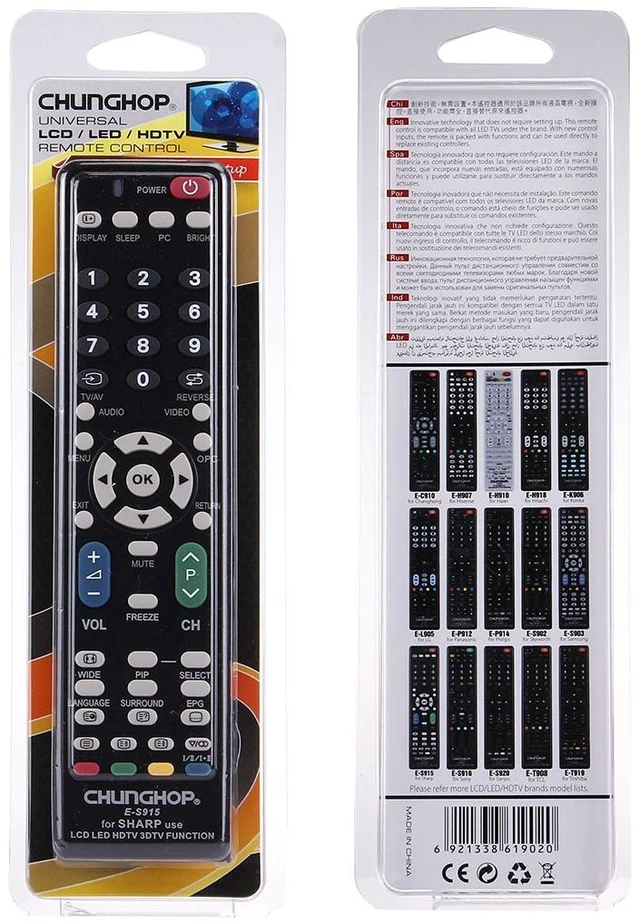 Alt view image 7 of 7 - CHUNGHOP E-S915 Universal Remote Controller for SHARP LED TV / LCD TV / HDTV / 3DTV