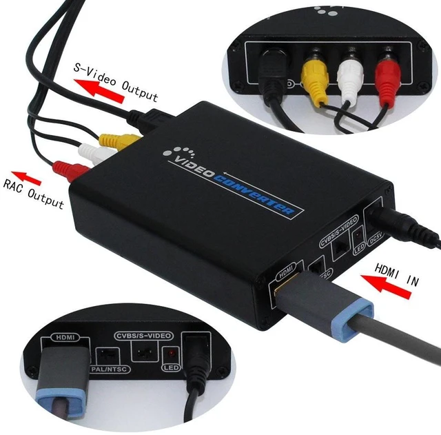 Alt view image 3 of 4 - HDMI to Composite / AV S-Video Converter RCA CVBS/L/R Video Converter Adapter, EU Plug (Style 1)