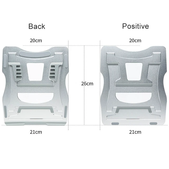 Alt view image 2 of 7 - Aluminum Alloy Cooling Holder Desktop Portable Simple Laptop Bracket, Six-stage Support, Size: 21x26cm (Silver)