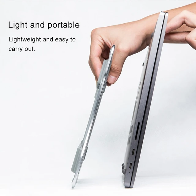 Alt view image 4 of 7 - Aluminum Alloy Cooling Holder Desktop Portable Simple Laptop Bracket, Six-stage Support, Size: 21x26cm (Silver)
