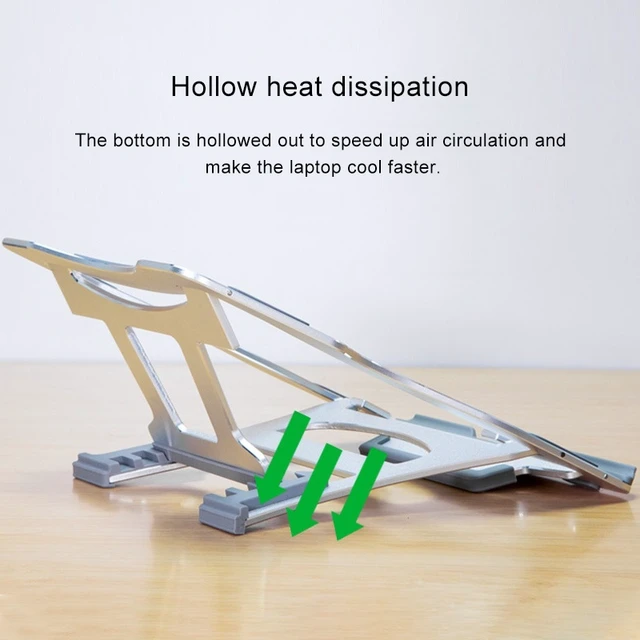 Alt view image 5 of 7 - Aluminum Alloy Cooling Holder Desktop Portable Simple Laptop Bracket, Six-stage Support, Size: 21x26cm (Silver)