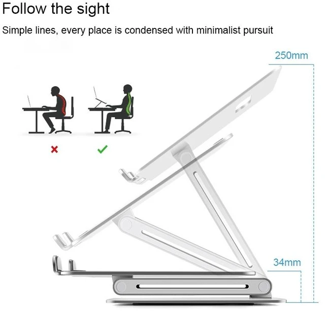 Alt view image 2 of 12 - AP-2V Aluminum Alloy Laptop Stand AP-2V