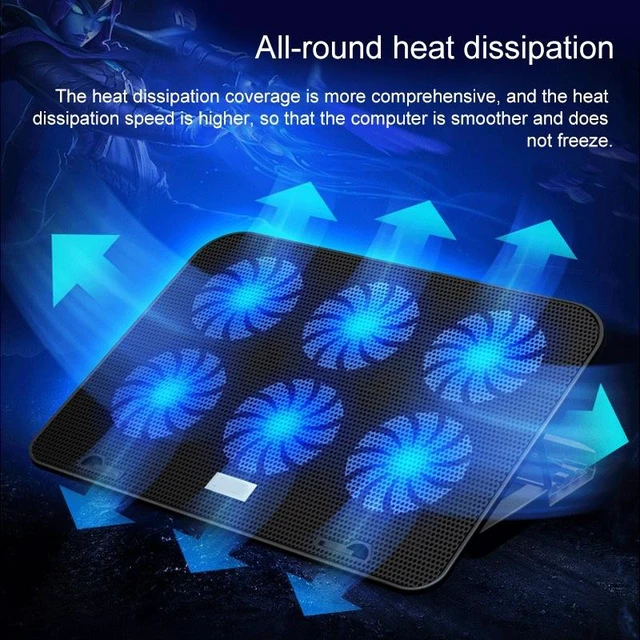 Alt view image 6 of 7 - ICE COOREL Notebook Computer Base Speed Control Silent Six-fan Cooling Holder Cooling Rack, Style: Premium Edition Style: Premium Edition(Lvory) (Lvory)