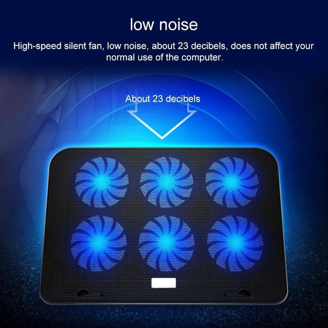 Alt view image 7 of 7 - ICE COOREL Notebook Computer Base Speed Control Silent Six-fan Cooling Holder Cooling Rack, Style: Premium Edition Style: Premium Edition(Lvory) (Lvory)