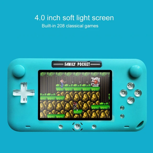 Alt view image 4 of 7 - RS-52FC PSP 4.0 inch Pocket Console Handheld Game Player, Support 208 NES Classical Games (Blue) Black