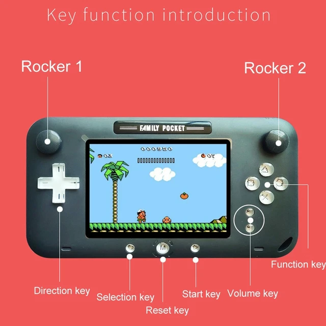 Alt view image 7 of 7 - RS-52FC PSP 4.0 inch Pocket Console Handheld Game Player, Support 208 NES Classical Games (Blue) Black