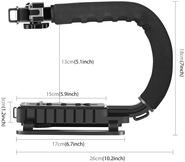 Main image of PULUZ U/C Shape 3-Head Cold Shoes Portable Handheld DV Bracket Stabilizer Kit with Cold Shoe Tripod Head & Phone Clamp & Quick Release Buckle & Long Screw for All SLR Cameras and Home DV Cam