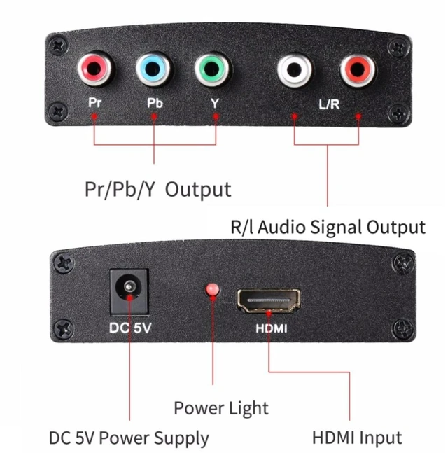 Alt view image 4 of 6 - 1080P HD HDMI to YPbPr Video and R/L Audio Adapter Converter(Black)