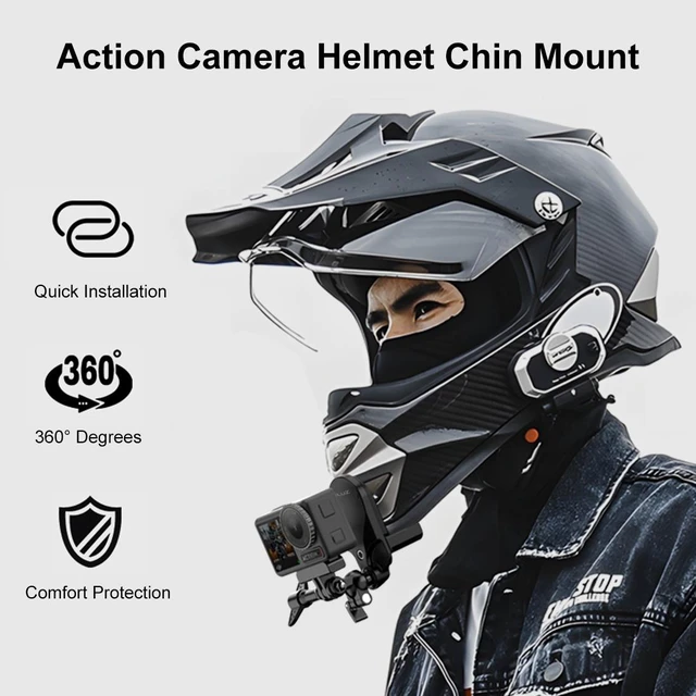 Main image of PULUZ Motorcycle Helmet Chin Clamp Mount for GoPro and Other Action Cameras (Black)