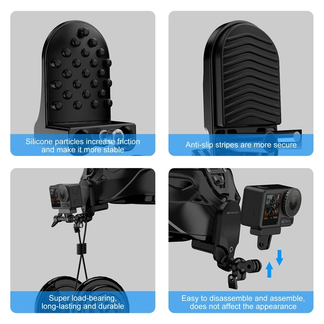 Alt view image 4 of 7 - PULUZ Motorcycle Helmet Chin Clamp Mount for GoPro and Other Action Cameras (Black)