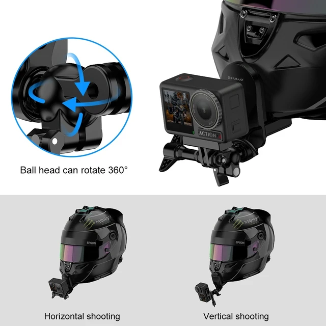 Alt view image 5 of 7 - PULUZ Motorcycle Helmet Chin Clamp Mount for GoPro and Other Action Cameras (Black)