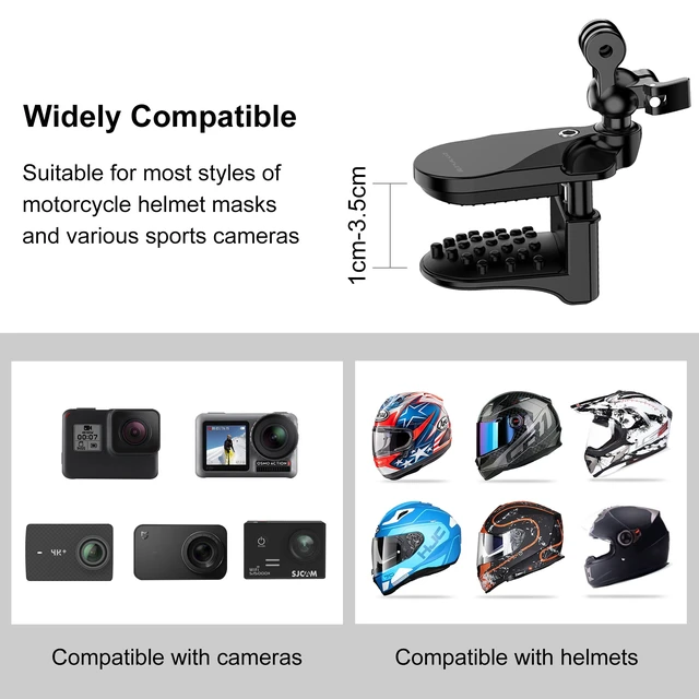 Alt view image 7 of 7 - PULUZ Motorcycle Helmet Chin Clamp Mount for GoPro and Other Action Cameras (Black)
