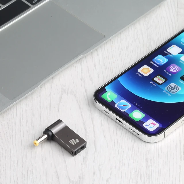 Alt view image 3 of 3 - 100W USB-C / Type-C Female to DC 4.8x1.7mm Male Computer Charging Adapter