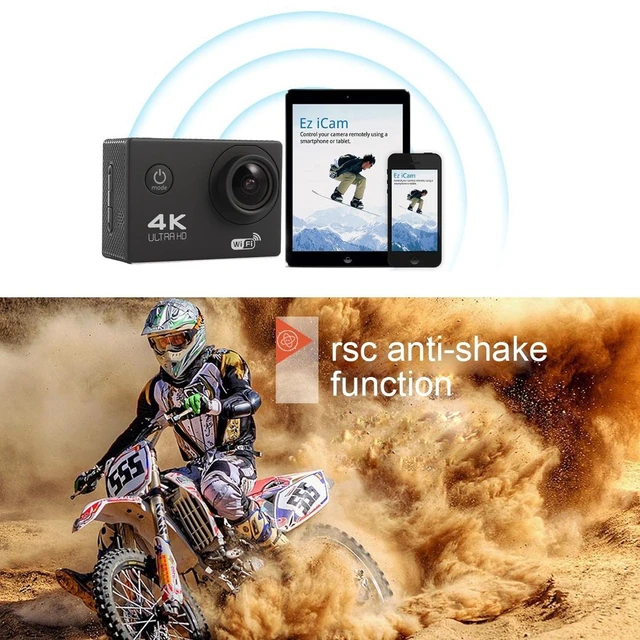Alt view image 7 of 14 - F60 2.0 inch Screen 170 Degrees Wide Angle WiFi Sport Action Camera Camcorder with Waterproof Housing Case, Support 64GB Micro SD Card (Gold)
