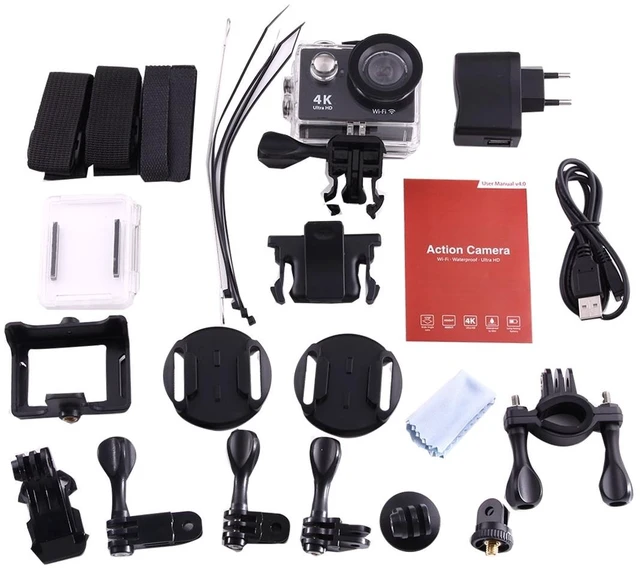 Alt view image 6 of 7 - H9 4K Ultra HD1080P 12MP 2 inch LCD Screen WiFi Sports Camera, 170 Degrees Wide Angle Lens, 30m Waterproof (Black)